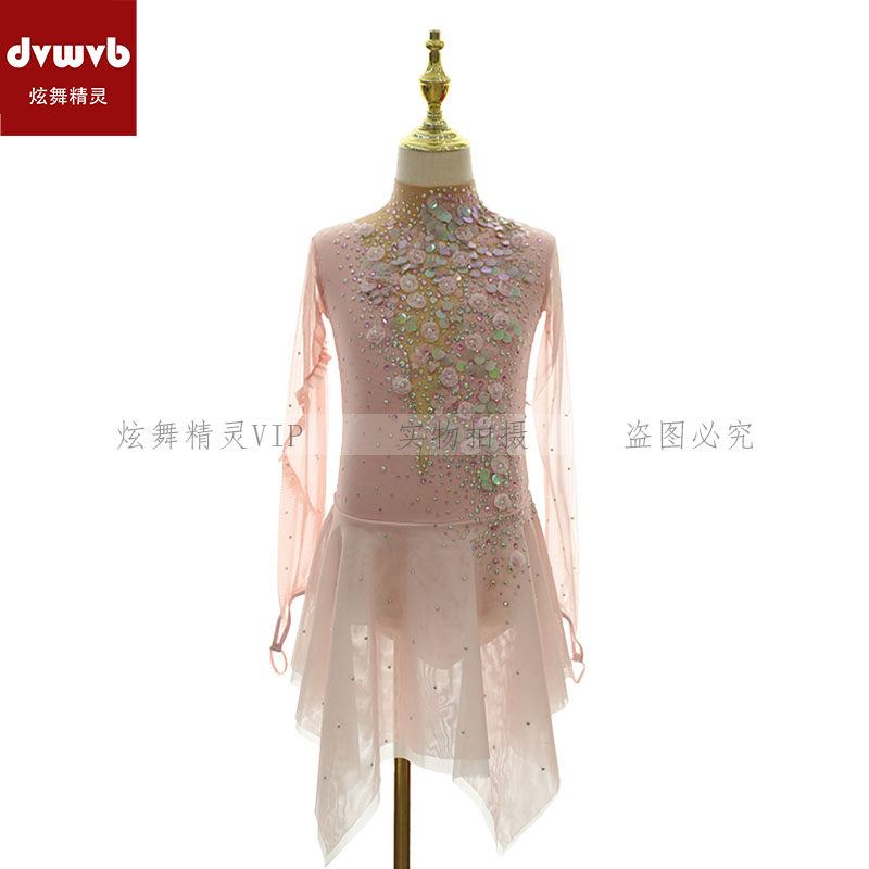 炫舞精灵 定制 花样滑冰表演服 舞蹈演出服 儿童成人女款裙1176
