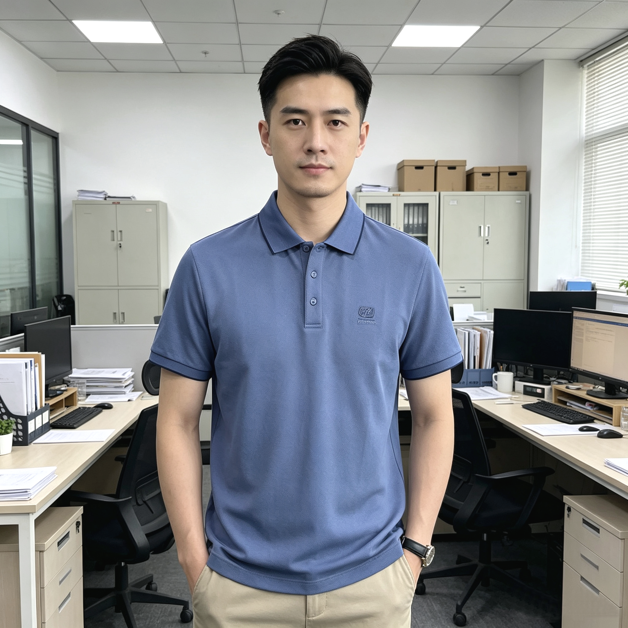 高品质男士桑蚕丝羊毛T恤衫