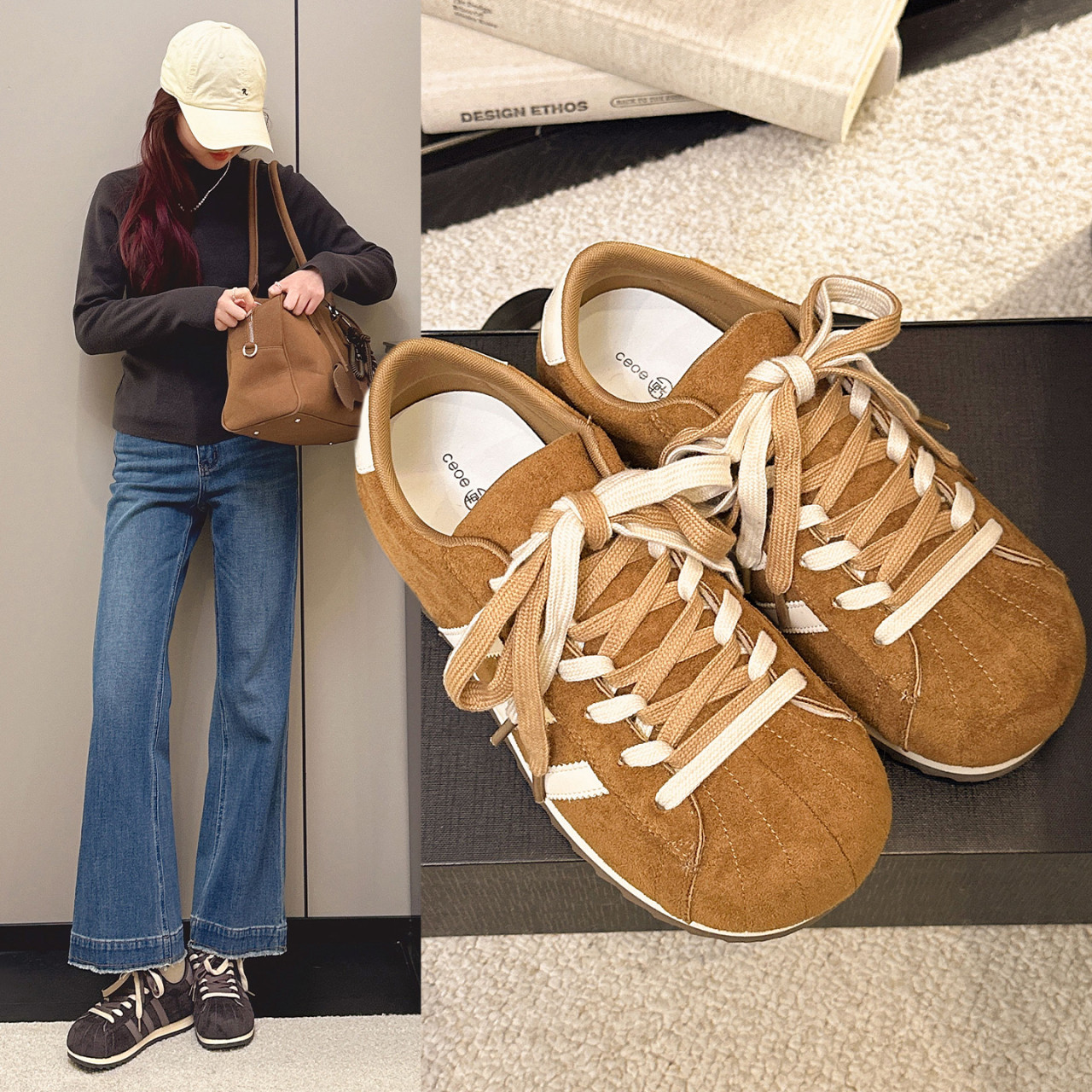 双鞋带复古阿甘鞋女2026春新款圆系带德训鞋平底百搭休闲运动板鞋,女鞋,德训鞋,淘宝优惠券,粉丝福利购,淘宝优惠卷