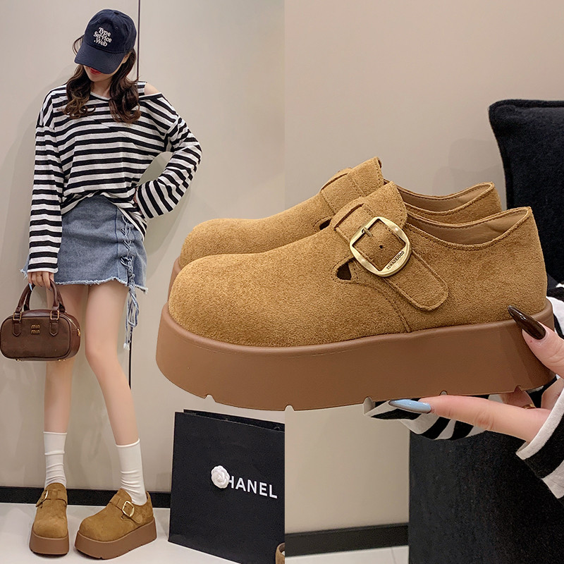 厚底增高勃肯鞋女全包2025春季新款复古一脚蹬显瘦乐福鞋休闲单鞋,女鞋,勃肯鞋/软木鞋,淘宝优惠券,粉丝福利购,淘宝优惠卷