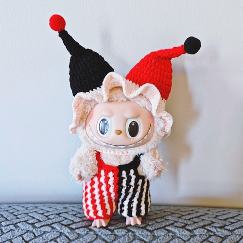 泡泡玛特拉布布1代3代2衣服公仔挂件小丑套装毛线娃衣材料包成品