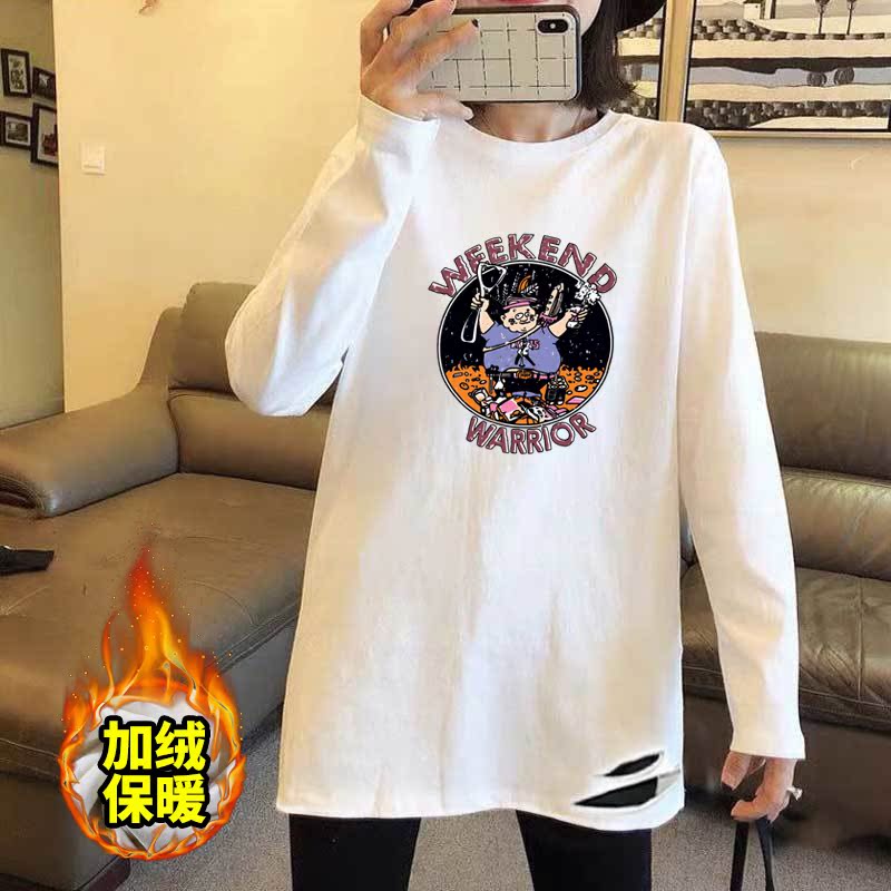 Autumn 2020 new mid long T-shirt women's long sleeve