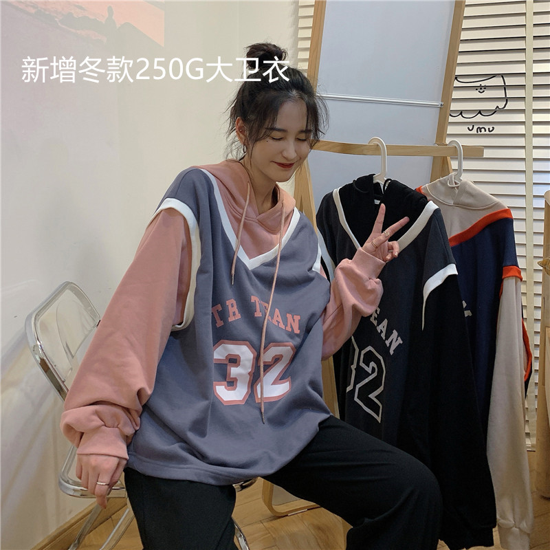 Y07 real shot winter 250g sweater Korean loose BF student baseball uniform