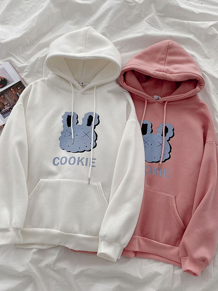 Official picture Plush thickened cartoon printed sweater 2020 women's Korean version age reduced Mini fresh top fashion