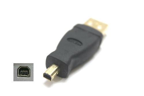 美国原装镀金USB转半圆形Mini-b 4pin转接头半圆形4针接口