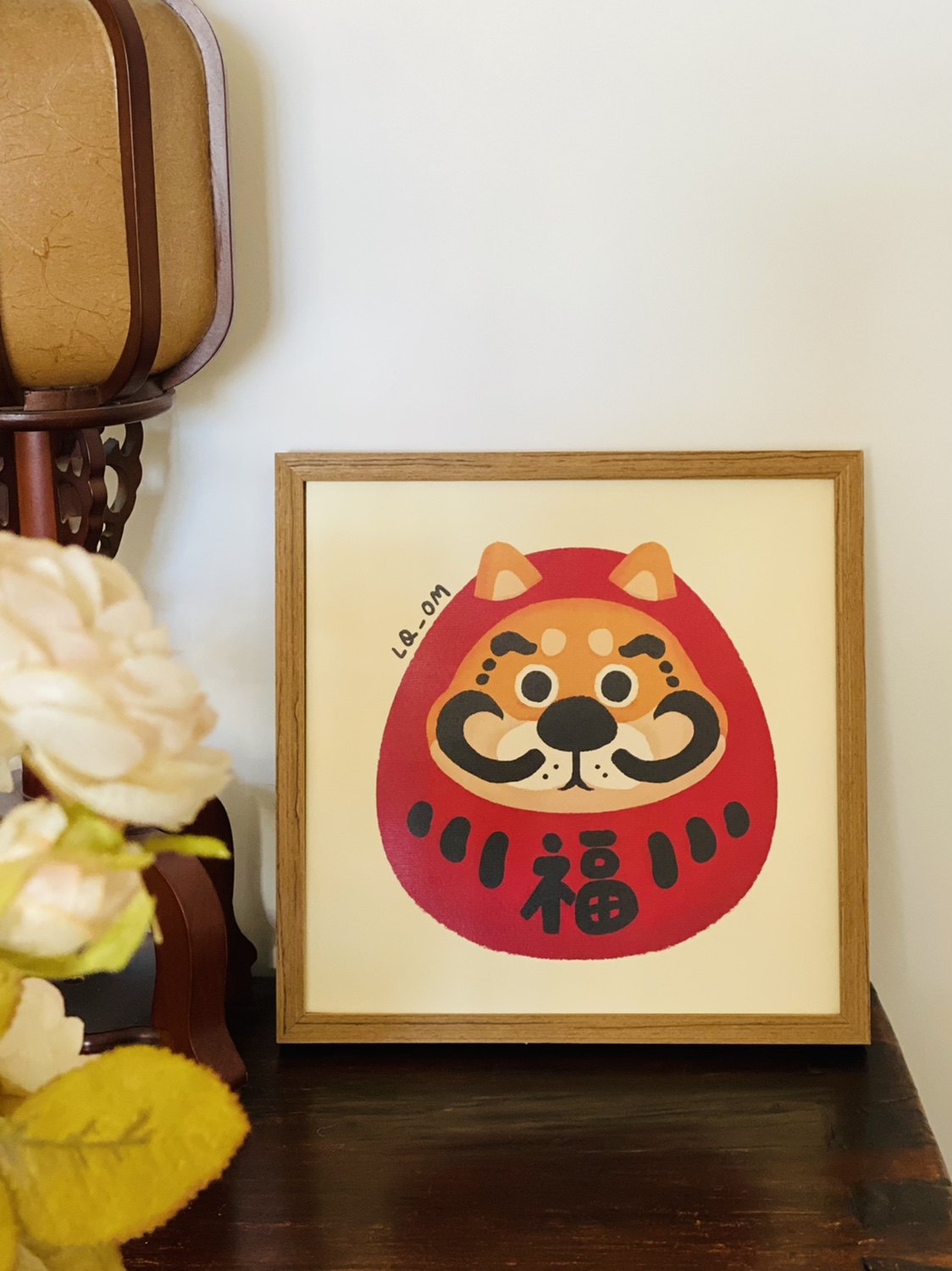 ON MY WAY｜原创插画海报装饰挂画柴犬达摩可爱餐厅咖啡厅居酒屋