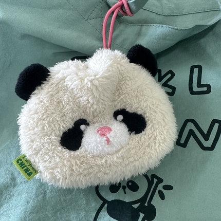 FICKLE PLAN｜熊猫收纳包挂件可爱中国特色panda毛绒束口袋礼物