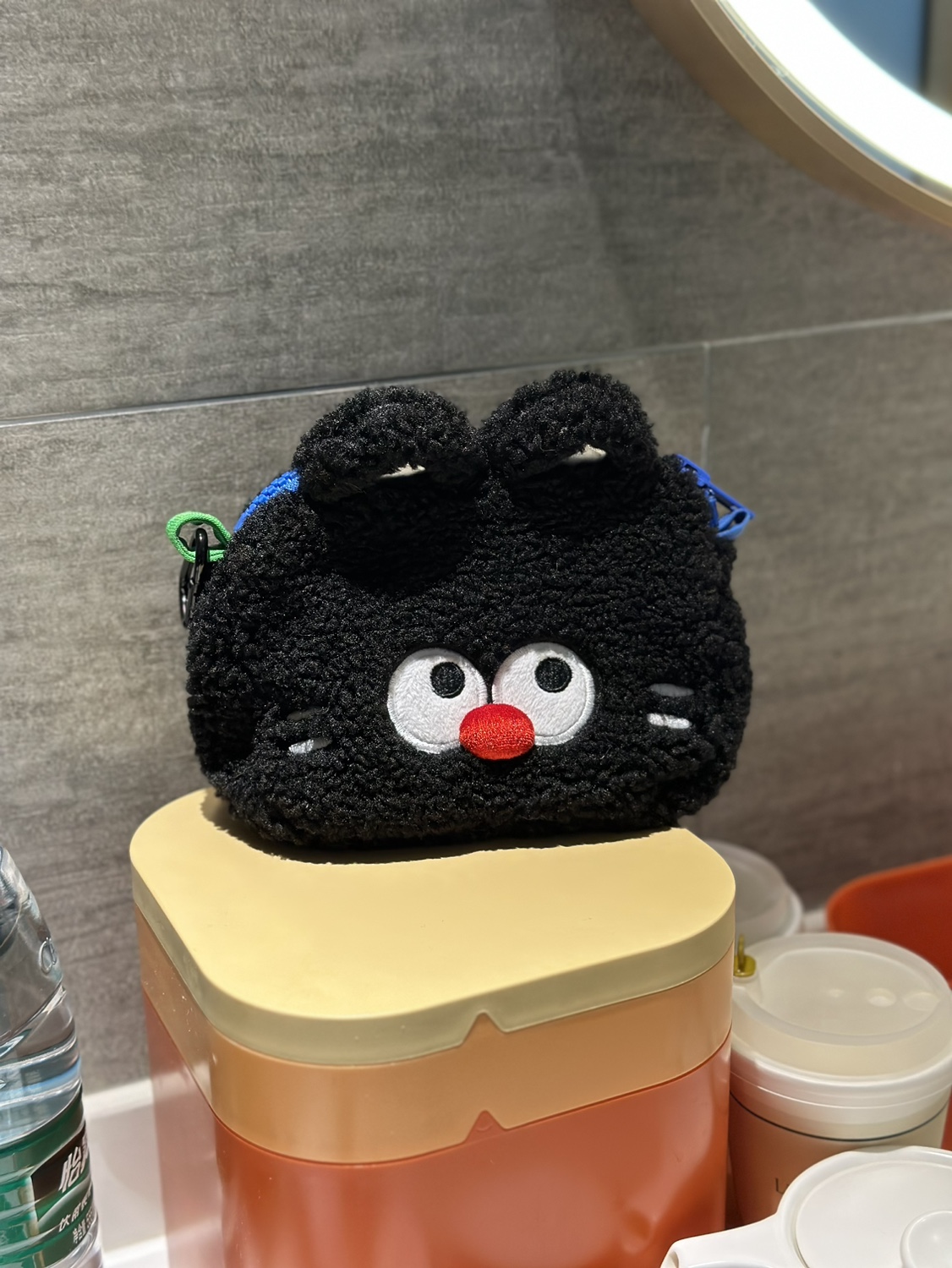 have a break｜黑猫毛绒收纳包化妆包笔袋斜挎包玩具卡通可爱礼物