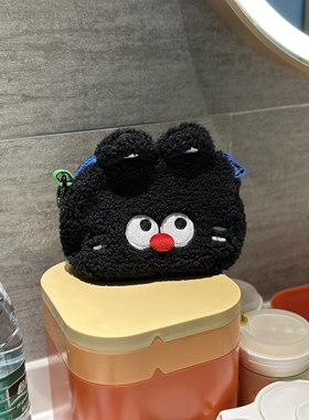 have a break｜黑猫毛绒收纳包化妆包笔袋斜挎包玩具卡通可爱礼物