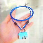 清货价 挂锁带钢丝绳一套柜子锁 密码