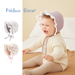 尼多熊2025新生婴儿胎帽宝宝帽子囟门帽公主风初生婴儿胎帽秋冬款