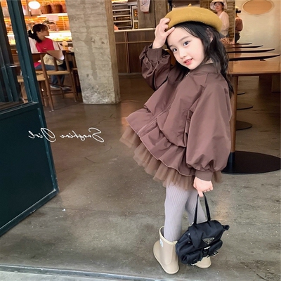 女童外套2026春秋新款儿童装女宝宝时髦洋气夹克百搭风衣秋装小童