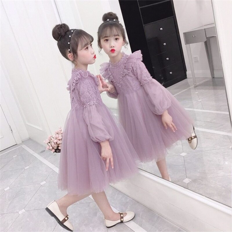 女童连衣裙春秋2026新款超洋气小女孩长袖儿童网红加厚加绒公主裙