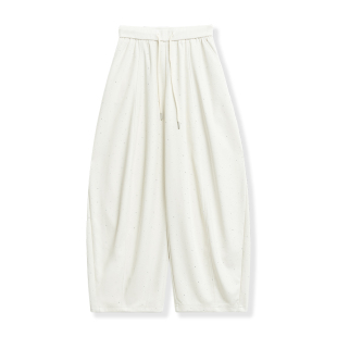 361 5089 B113 原创女士休闲亮钻弯刀阔腿裤 时尚