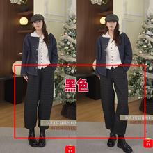 【汤曼妮粉丝专享】轻奢女士小方格松紧腰休闲裤1688-354-A475