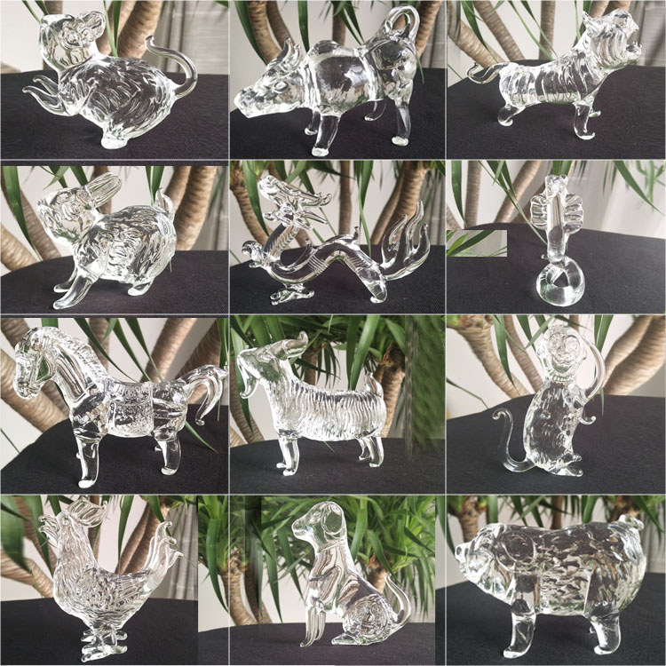 水晶十二12生肖生日结婚礼物狗兔子牛猪龙风水马小摆件全套工艺品