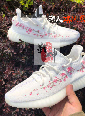 [不含鞋]LL潮人创意设计椰子鞋定制DIY涂鸦樱花芝麻街彩绘yeez