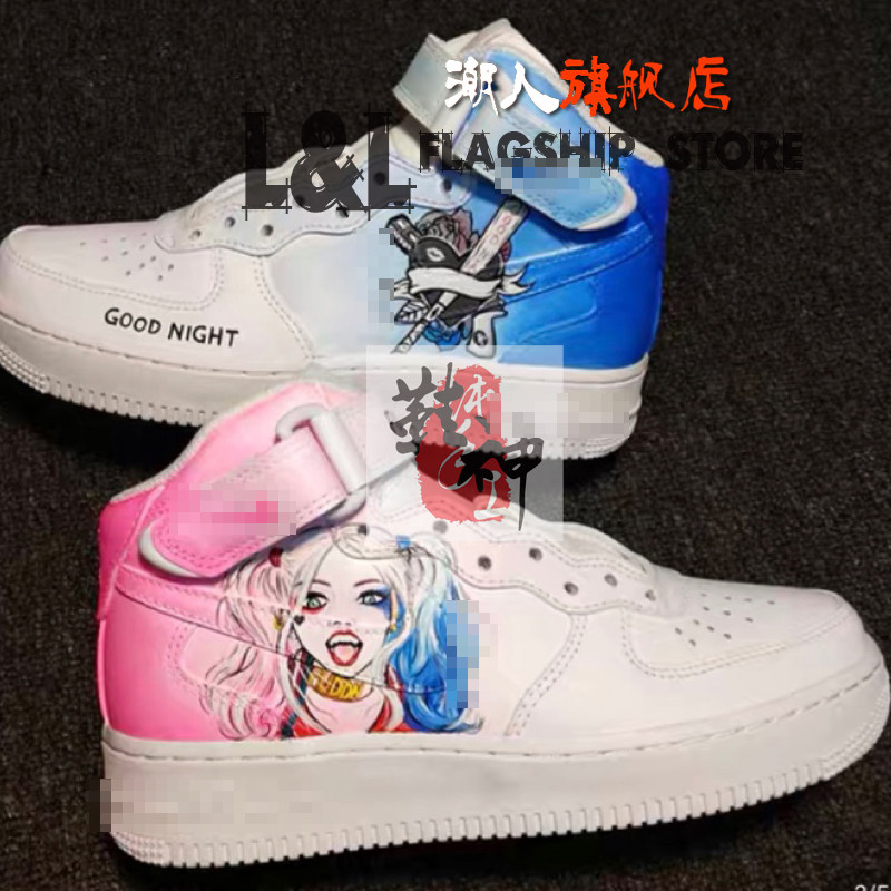 [不含鞋]LL潮人手绘鞋DIY定制空军一号AF1二次元漫画涂鸦小丑漫威