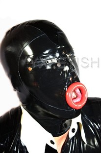 新款包邮 拉链聚会装饰恶魔面具 万圣节全包乳胶衣紧身光亮油头套