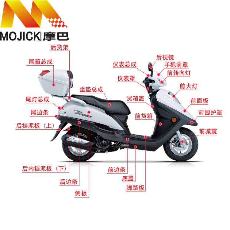 适用豪爵踏板车宇钻E HJ125T-10H全车原装外壳 侧盖 面板头罩边条