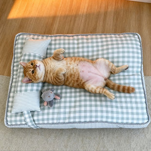 可拆洗宠物垫子秋冬保暖猫狗睡垫棉麻沙发床夏天狗窝猫窝四季通用