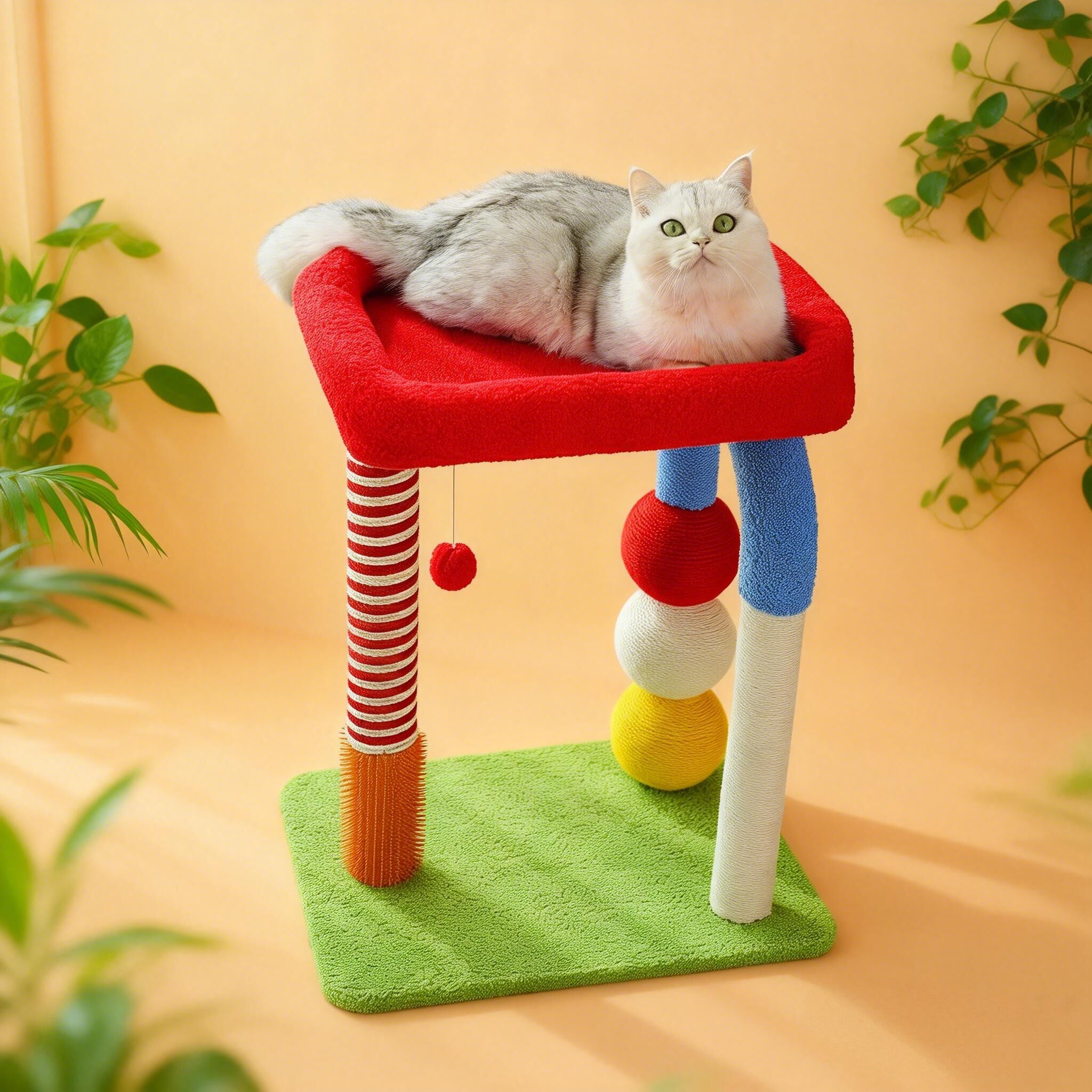 猫爬架跳台猫玩具剑麻柱多功能磨爪猫爬架毛绒玩具组合多功猫窝