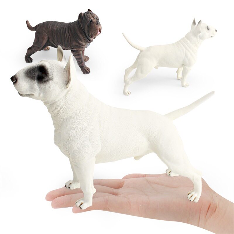 仿真宠物狗狗动物模型大号纽波利顿犬牛头梗摆件早教儿童玩具