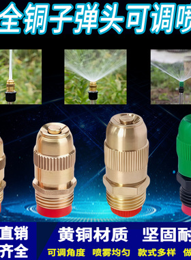 4分纯铜可调子弹微喷头 园林绿化草坪屋顶降温围挡降尘喷雾雨喷嘴