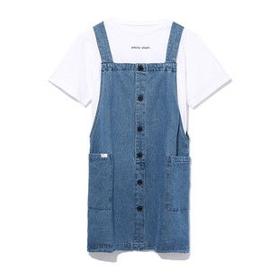 CHOCOOLATE女装连衣裙2024夏季新品活力两件套牛仔背带裙2566AEE