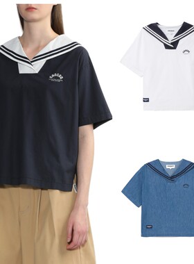 CHOCOOLATE女装海军领短袖上衣女2025夏季新品可爱少女系衬衫8645