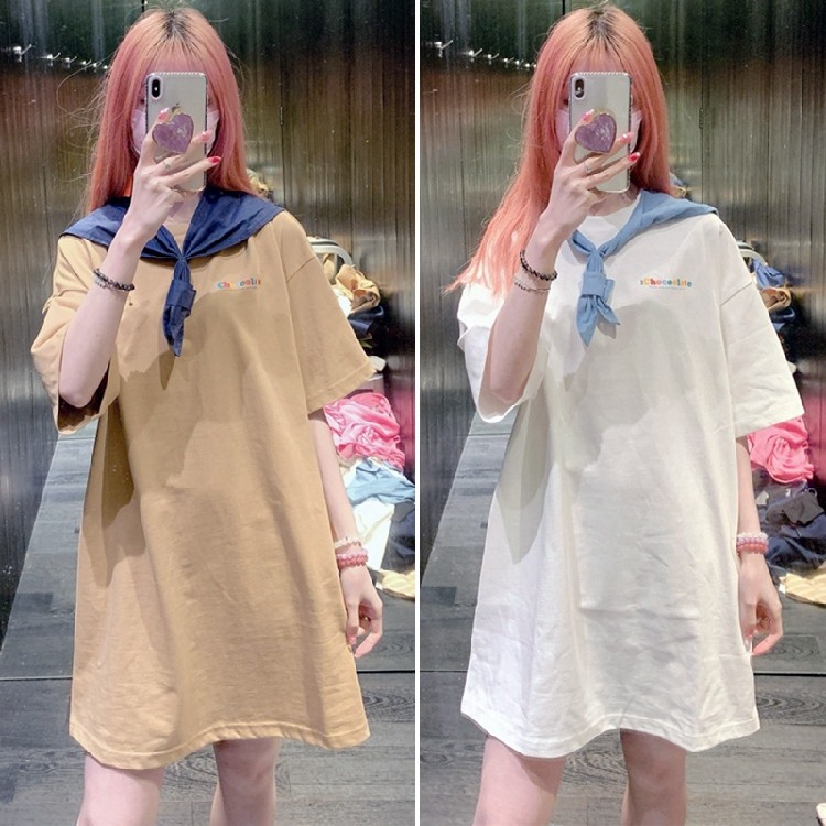 CHOCOOLATE女海军领连衣裙2025夏新品可爱活力印花T恤裙女1619,女装/女士精品,连衣裙,淘宝优惠券,粉丝福利购,淘宝优惠卷