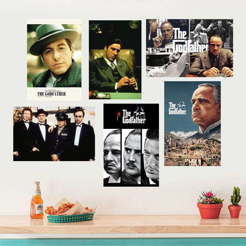 教父the godfather防水高清经典电影海报背胶床头沙发卧室装饰画