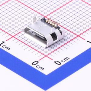 920-C52A2021S10111 USB连接器 Micro-B 母座 卧贴 有边有柱SMT端
