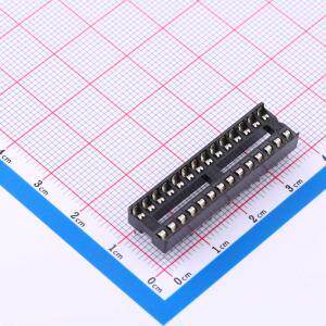 DS1009-28AT1NS-0A2 IC插座 间距2.54mm P数:28P 不打kin脚，端子