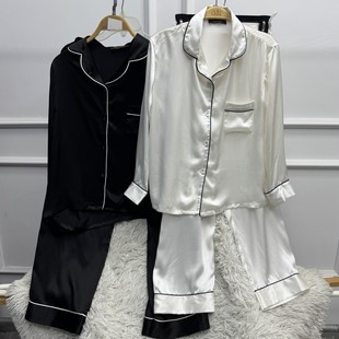 凡写重磅情侣款 睡衣家居服真丝桑蚕丝长袖 套装