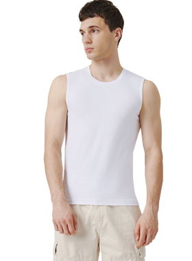 三枪背心莫代尔圆领无袖男衫纯色跨栏吸汗运动坎肩背心23199A8