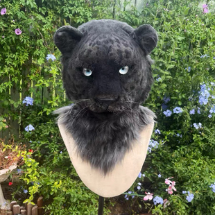 写实黑豹兽头定制cosplay头套福瑞控furry 兽装可开合口腔原创