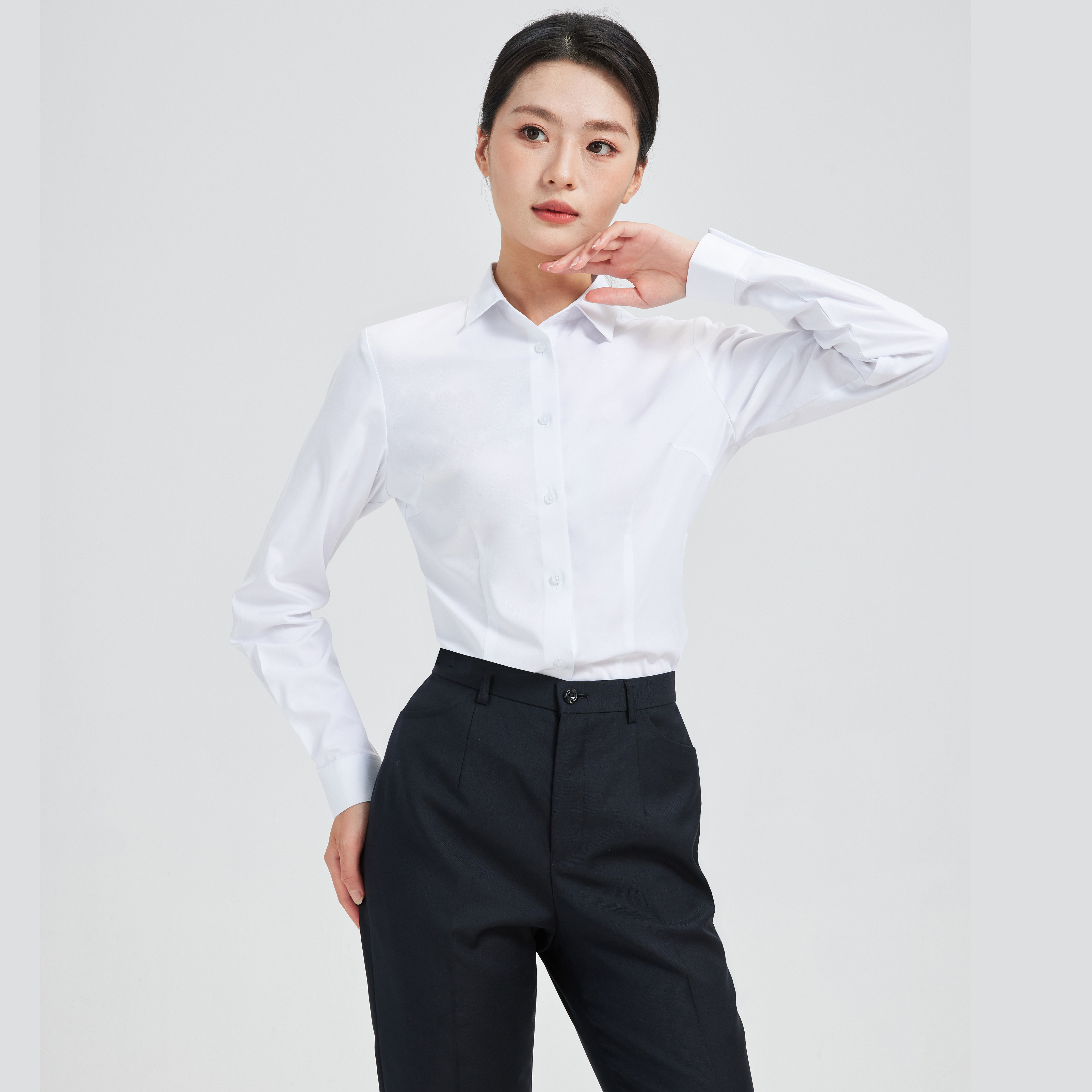 商务女士白衬衫（长袖）新款防污衬衫