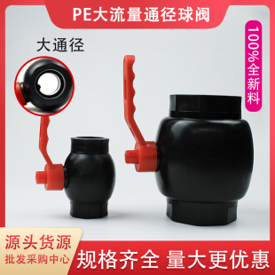pe大孔径大流量球阀20 6分25 1寸75自来水管热熔对接开关阀门管件