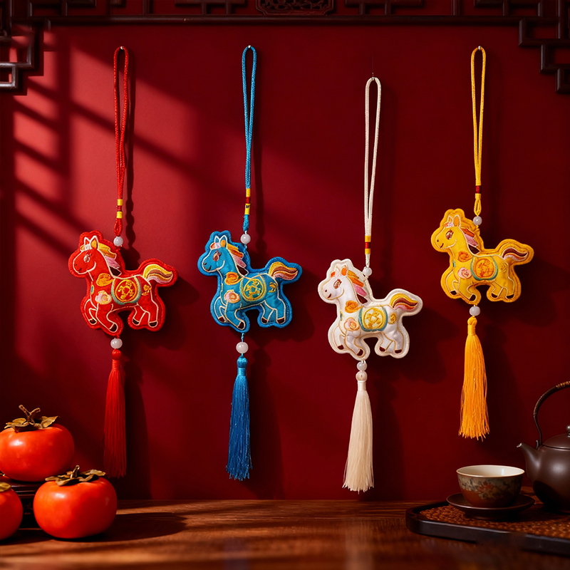 2026直播专享刺绣香包挂件春节装饰品生肖马吉祥物车挂饰礼物75号