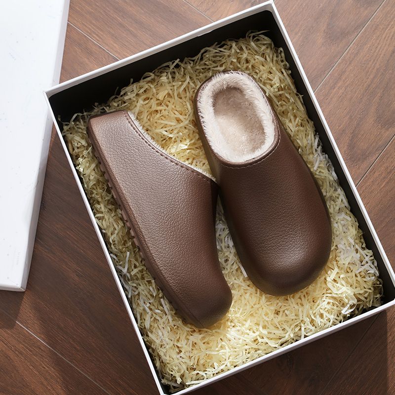 加绒棉拖鞋家用秋室内拖鞋踩屎感保暖男居家冬季女士毛绒棉拖鞋冬