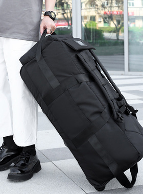 超大容量旅行包双肩背包带轮拖拉收纳包手提行李包托运搬家旅行袋