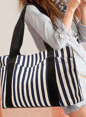 文艺时尚帆布包女妈咪包中年上班手提包布包大容量包女士单肩包袋