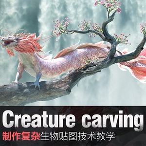 亚洲龙Zbrush/maya教程数字雕刻生物造型设计建模贴图渲染视频课