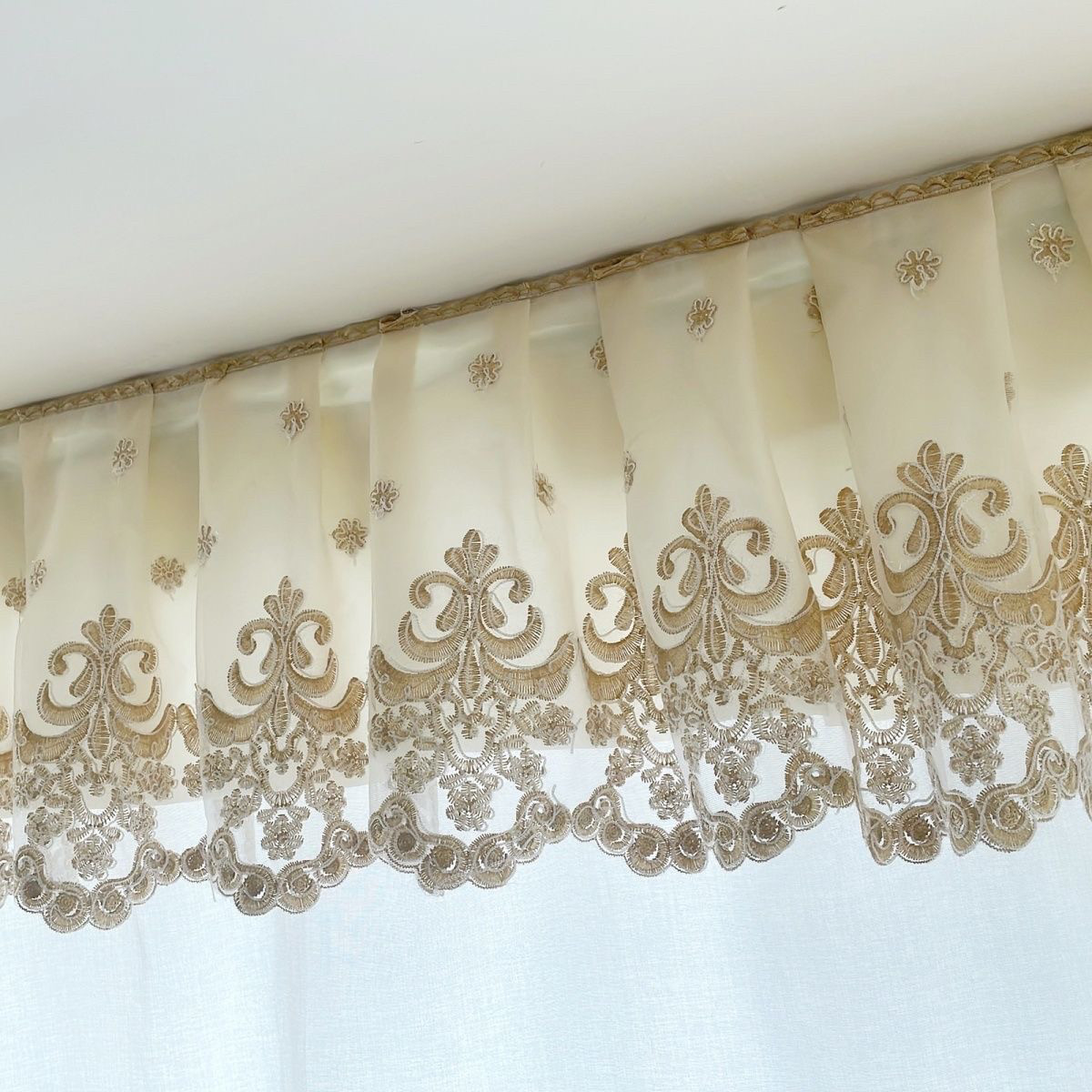 窗帘头短帘魔术贴纱帘飘窗自粘宽30厘米防尘帘自粘客厅绣花免打孔,居家布艺,花边/蕾丝,淘宝优惠券,粉丝福利购,淘宝优惠卷