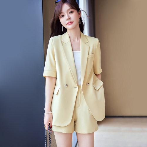 短袖西装套装女高级感宽松工作服