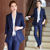 洋气面试工作服高级感职业套装 条纹西装 OL新款 显瘦正装 外套女春季