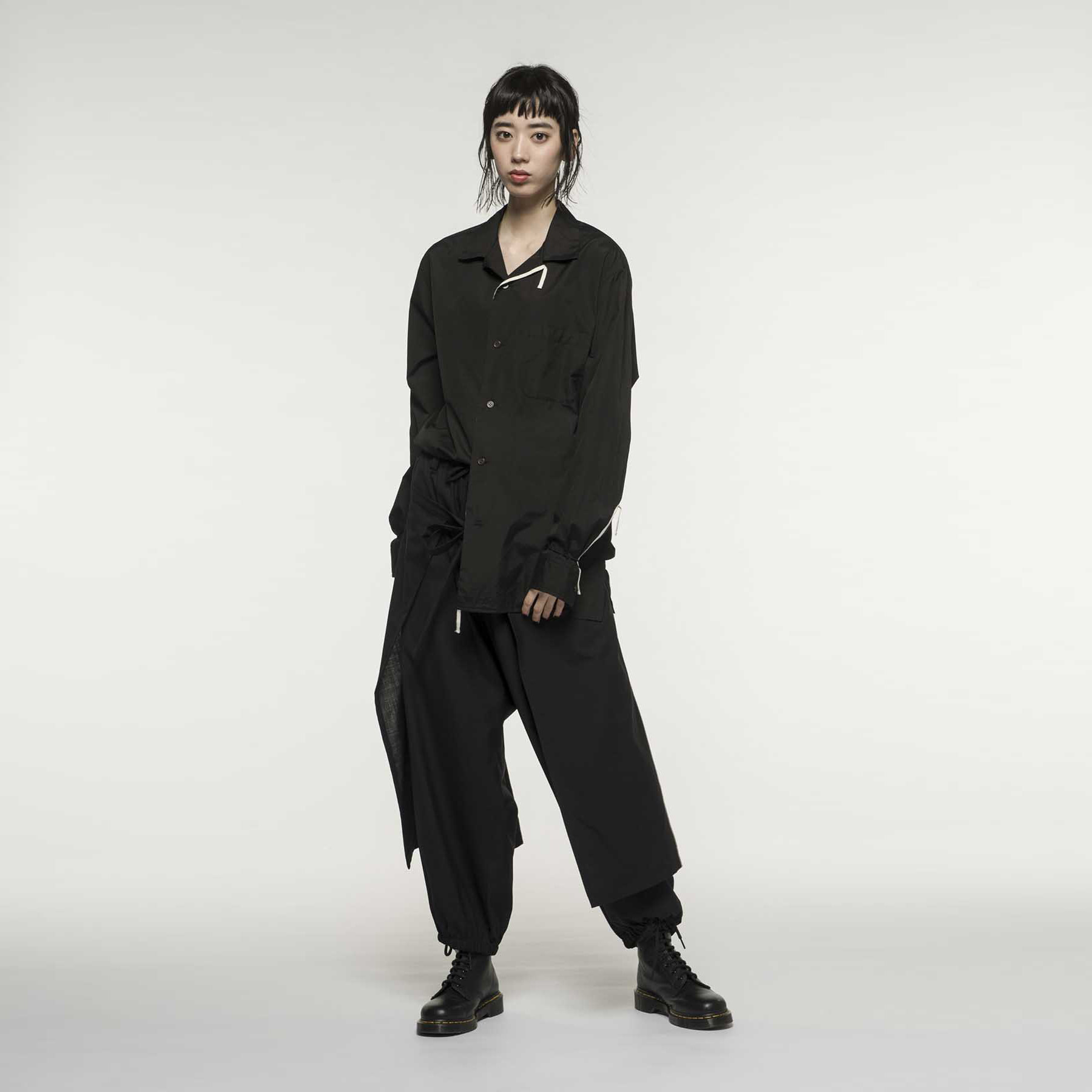 乙丿乙乀03yohji yamamoto山本耀司胶带纯棉衬衫长袖时尚高街衬衣