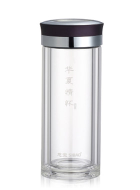 下架思宝  华夏情怀2号/3号双层玻璃杯便携随手杯车载杯办公杯
