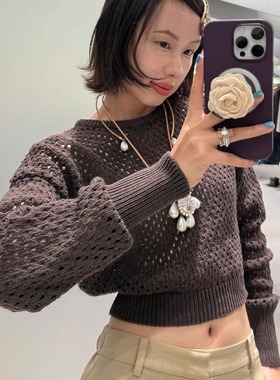 【现货】ANDREADAMO 25SS 春夏新款镂空渔网针织毛衣 DOUBLEBOO